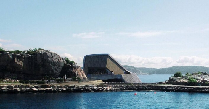 Slik blir restaurant Under seende ut fra Lindesnes Havhotell. (Illustrasjon: MIR/Snøhetta) Slik blir restaurant Under seende ut fra Lindesnes Havhotell. (Illustrasjon: MIR/Snøhetta)