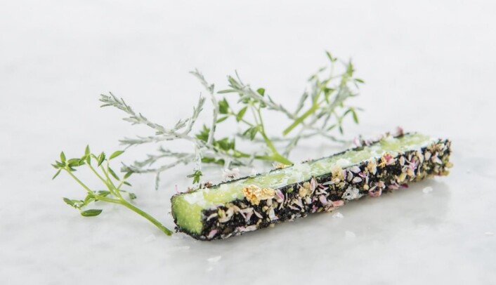 Christopher Davidsen vekket oppsikt med den sprøstekte purreløkkjernen i Bocuse d’Or 2017. (Foto: Fredrik Ringe) Christopher Davidsen vekket oppsikt med den sprøstekte purreløkkjernen i Bocuse d’Or 2017. (Foto: Fredrik Ringe)