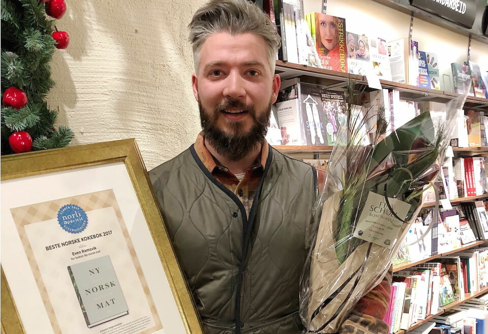 Even Ramsvik vant prisen «Beste norske kokebok» i 2017 med boka «Ny norsk mat». (Foto: Arrangøren)