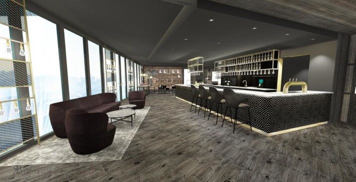 Fra baren i nye Funken Lodge. (Illustrasjon: Nordic Hotels & Resorts) Fra baren i nye Funken Lodge. (Illustrasjon: Nordic Hotels & Resorts)
