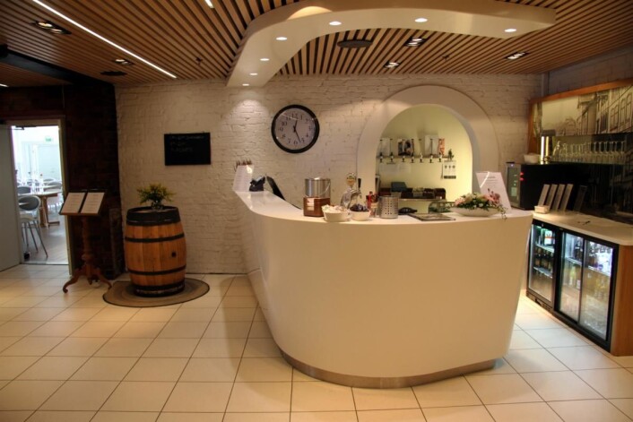 Fra resepsjonen på Grand Hotell Egersund. (Foto: Morten Holt) Fra resepsjonen på Grand Hotell Egersund. (Foto: Morten Holt)