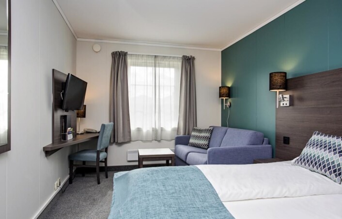 Fra ett av rommene på Scandic Leknes Lofoten. (Foto: Scandic Hotels) Fra ett av rommene på Scandic Leknes Lofoten. (Foto: Scandic Hotels)