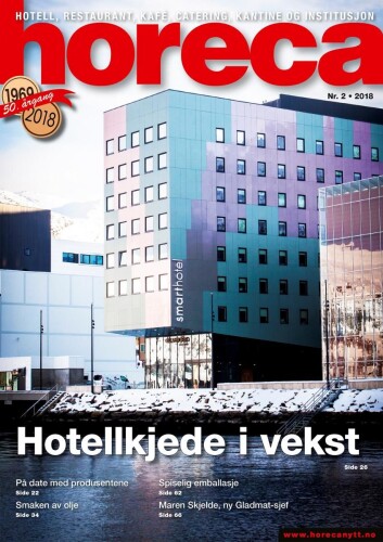 Forsiden på Horeca nummer 2 2018. (Foto: Håkon Berntsen/layout: Tove Sissel Larsgård) Forsiden på Horeca nummer 2 2018. (Foto: Håkon Berntsen/layout: Tove Sissel Larsgård)