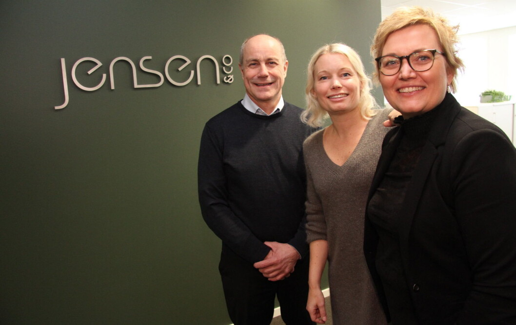 Thor Morten Jacobsen, Christine Bugge Jensen og Sissel Bjørk Dahl hos Jensen & Co. (Foto: Morten Holt) Thor Morten Jacobsen, Christine Bugge Jensen og Sissel Bjørk Dahl hos Jensen & Co. (Foto: Morten Holt)