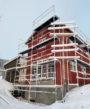 Fra byggingen nå i vinter. (Foto: Privat) Fra byggingen nå i vinter. (Foto: Privat)