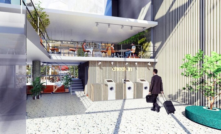 Illustrasjon av det kommende Citybox-hotellet i Tallinn. (Illustrasjon: Citybox) Illustrasjon av det kommende Citybox-hotellet i Tallinn. (Illustrasjon: Citybox)