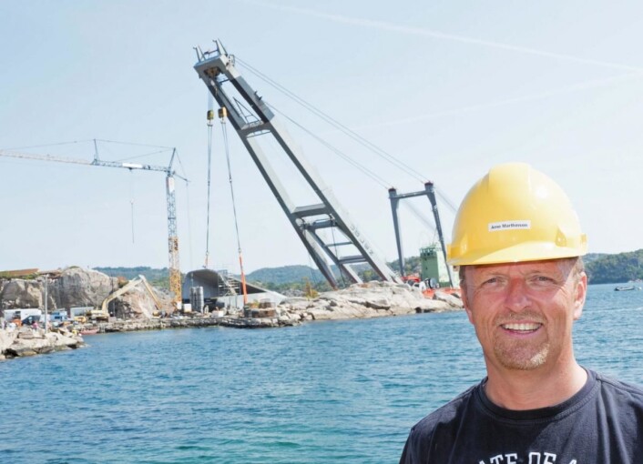 Prosjektleder Arne Marthinsen i Submar Group hadde en nervepirrende natt. (Foto: Georg Mathisen) Prosjektleder Arne Marthinsen i Submar Group hadde en nervepirrende natt. (Foto: Georg Mathisen)