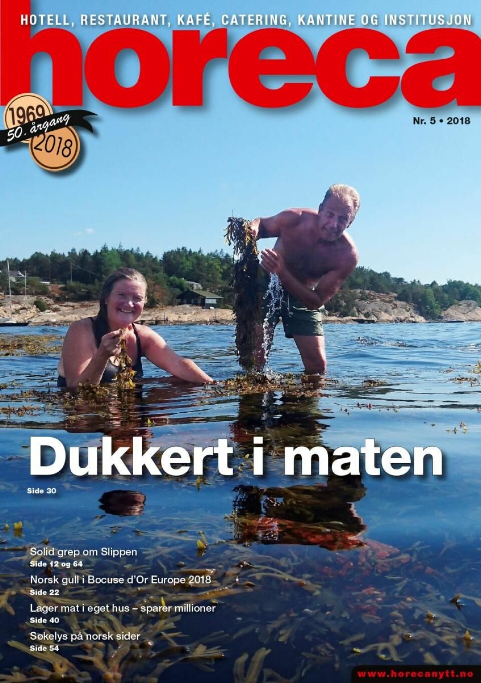 Forsiden på den femte utgaven av magasinet Horeca i 2018. (Foto: Heidi Fjelland/layout: Tove Sissel Larsgård)