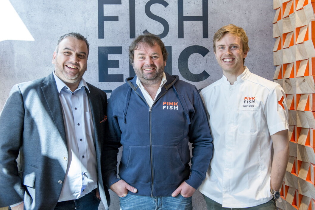 Gründerne bak Pink FIsh, Ronny Gjøse (fra venstre), Svein Sandvik og Geir Skeie. (Foto: Pink Fish) Gründerne bak Pink FIsh, Ronny Gjøse (fra venstre), Svein Sandvik og Geir Skeie. (Foto: Pink Fish)
