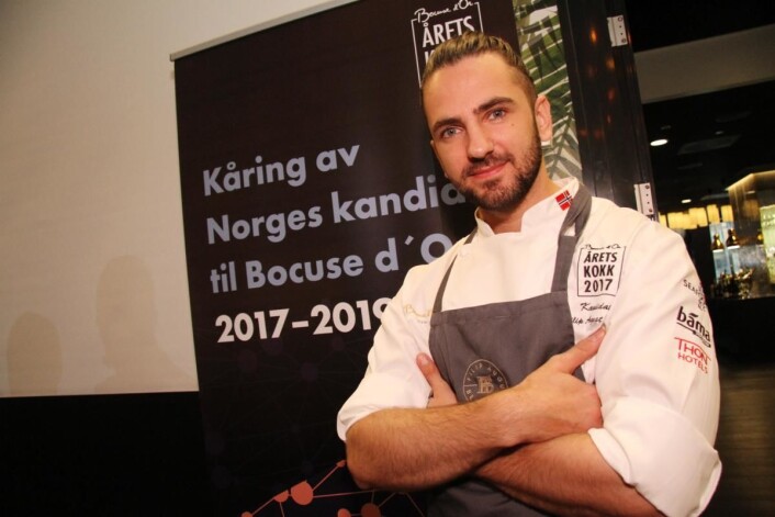 Filip August Bendi er klar for NM i kokkekunst 2018. (Foto: Morten Holt) Filip August Bendi er klar for NM i kokkekunst 2018. (Foto: Morten Holt)