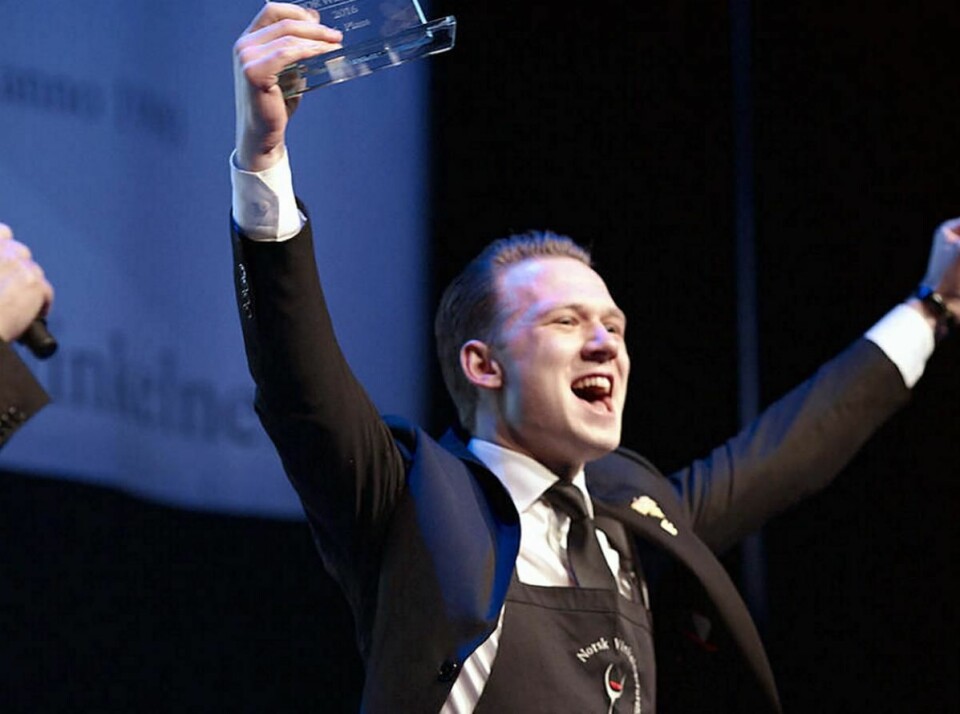 Kristoffer Aga vant NM for servitører i 2018. (Foto: Arkiv)