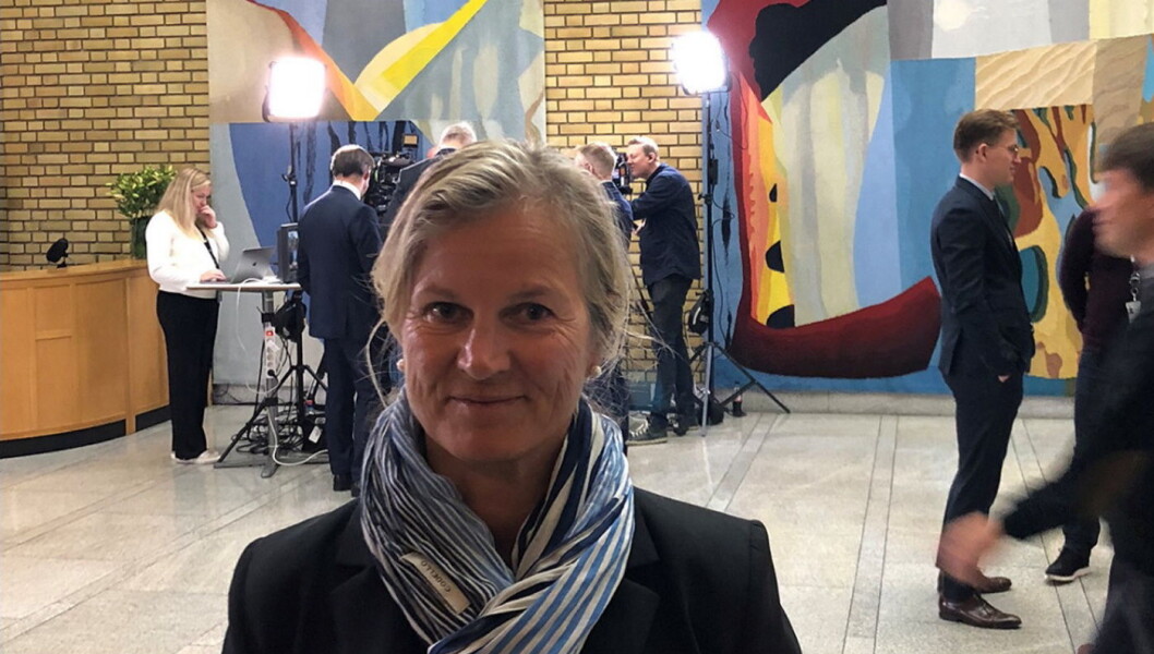 Kristin Krohn Devold på Stortinget i forbindelse med fremleggelsen av statsbudsjettet for 2019. (Foto: NHO Reiseliv) Kristin Krohn Devold på Stortinget i forbindelse med fremleggelsen av statsbudsjettet for 2019. (Foto: NHO Reiseliv)