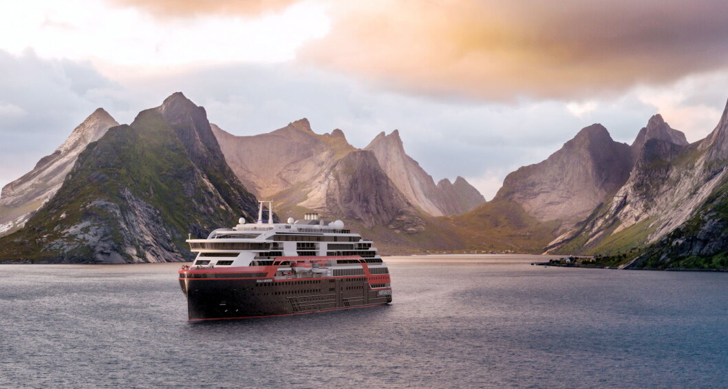 MS Roald Amundsen er klar for Alaska. (Illustrasjon: Hurtigruten) MS Roald Amundsen er klar for Alaska. (Illustrasjon: Hurtigruten)