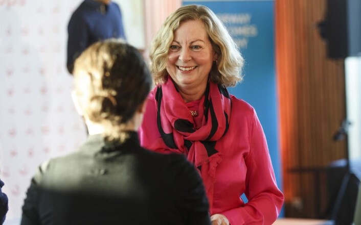 Vipps-direktør Berit Svendsen på pressekonferansen i Bergen. (Foto: Kilian Munch) Vipps-direktør Berit Svendsen på pressekonferansen i Bergen. (Foto: Kilian Munch)