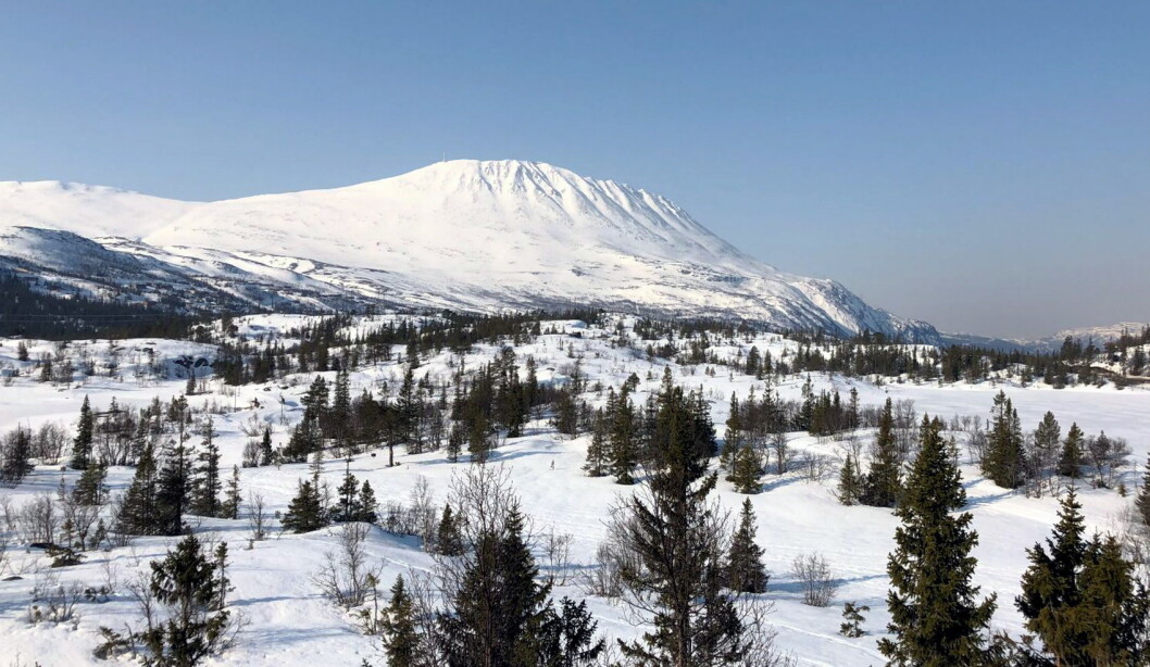 Gaustatoppen fotografert 5. april 2019. (Foto: Telemark Alpin/Telemark SuperSki) Gaustatoppen fotografert 5. april 2019. (Foto: Telemark Alpin/Telemark SuperSki)