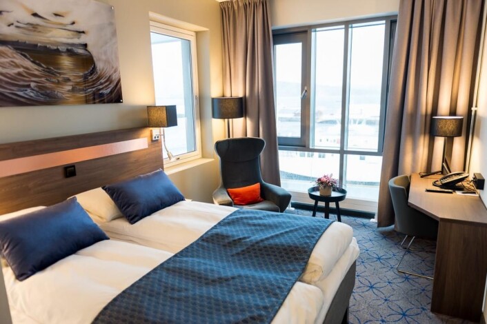 Fra et av de nyoppussede rommene på Scandic Syv Søstre. (Foto: Scandic Hotels) Fra et av de nyoppussede rommene på Scandic Syv Søstre. (Foto: Scandic Hotels)