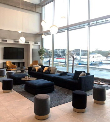 Utsikt mot havna fra Mandal Hotel. (Foto: Mandal Hotels FB-side) Utsikt mot havna fra Mandal Hotel. (Foto: Mandal Hotels FB-side)