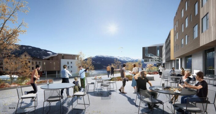 Slik blir utsikten mot Vangsvatnet. (Illustrasjon: Scandic Hotels/Dark) Slik blir utsikten mot Vangsvatnet. (Illustrasjon: Scandic Hotels/Dark)
