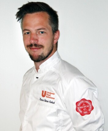 Thomas Ekenes-Fosback er kaptein på Kokkelandslaget Community Catering. (Foto: Unilever Food Solutions) Thomas Ekenes-Fosback er kaptein på Kokkelandslaget Community Catering. (Foto: Unilever Food Solutions)