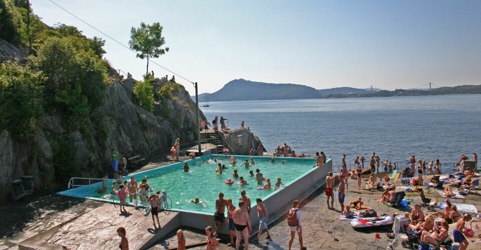 Helleneset badeplass ved Bergen. (Foto: Bergen og omland friluftsråd)