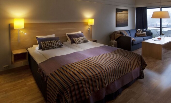 Fra ett av rommene på Thon Hotel Kristiansand. (Foto: Hotels.com) Fra ett av rommene på Thon Hotel Kristiansand. (Foto: Hotels.com)