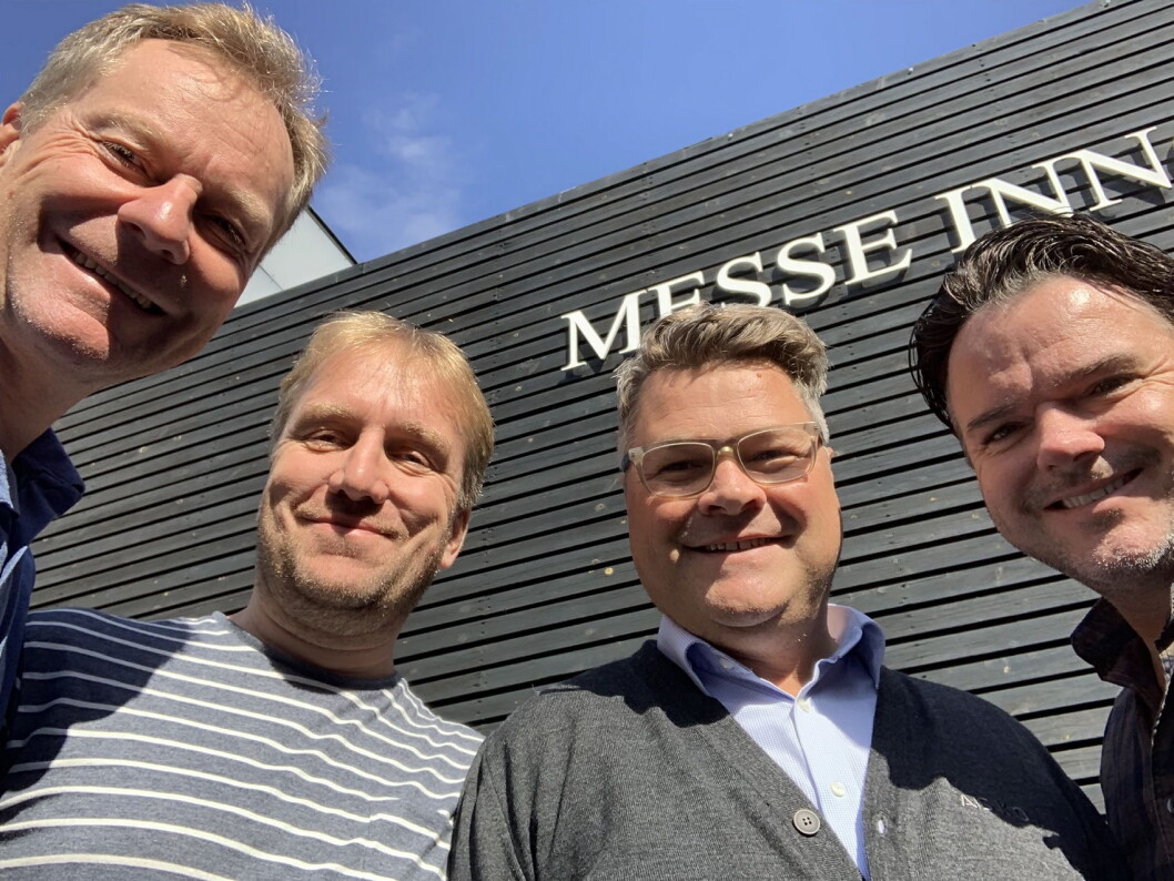 Prosjektgruppa for Østlandske Storhusholdning: Fra Konrad Sel (Utstillingsplassen Messer AS), Øyvind Larsen (RNI AS), Geir Kjerstad (Asko Hedmark AS) og Frank Asle Mathisen (NHO Innlandet). Ikke til stede da bildet ble tatt Kari Olstad (Utstillingsplassen Messer AS), Brede Hemma (Lillehammer Storkjøkken AS) og Frank Kjerland (Lærlingekompaniet i Innlandet). (Foto: Østlandske Storhusholdning) Prosjektgruppa for Østlandske Storhusholdning: Fra Konrad Sel (Utstillingsplassen Messer AS), Øyvind Larsen (RNI AS), Geir Kjerstad (Asko Hedmark AS) og Frank Asle Mathisen (NHO Innlandet). Ikke til stede da bildet ble tatt Kari Olstad (Utstillingsplassen Messer AS), Brede Hemma (Lillehammer Storkjøkken AS) og Frank Kjerland (Lærlingekompaniet i Innlandet). (Foto: Østlandske Storhusholdning)
