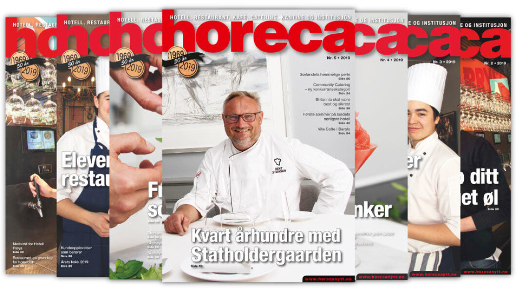Forsiden på Horecas femte utgave i 2019. (Foto: Morten Holt/layout: Tove Sissel Larsgård) Forsiden på Horecas femte utgave i 2019. (Foto: Morten Holt/layout: Tove Sissel Larsgård)