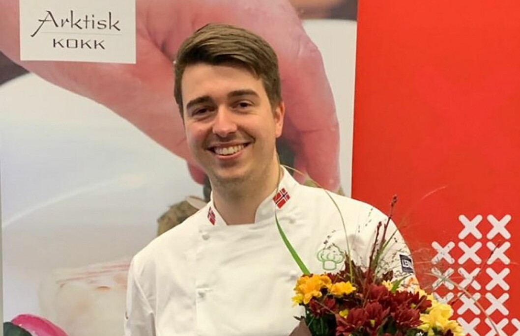 Kristoffer Myrvoll fra restaurant Lyst På i Bodø er vinner av Arktisk kokk 2019. (Foto: Eirik Nilssen, Matbyrået Impuls)