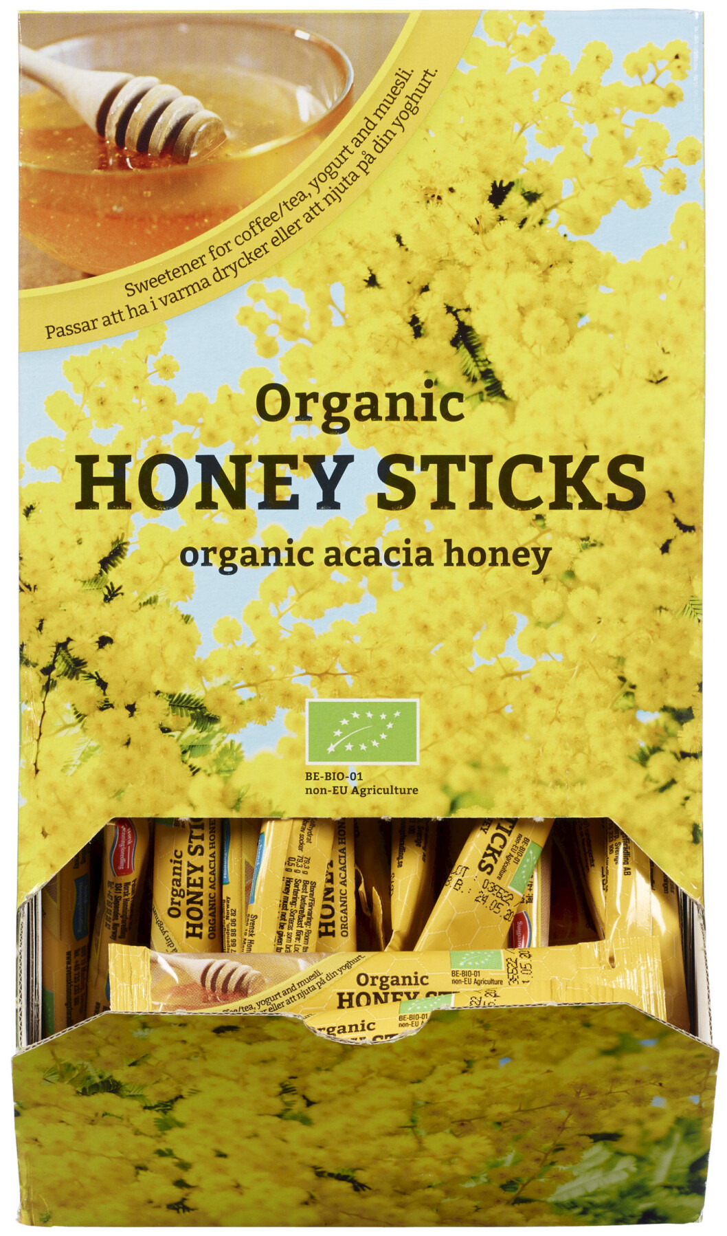 Honningsticks kan passe både på frokostbordet og på hotellrommet (Foto: Pehan Produkter as). Honningsticks kan passe både på frokostbordet og på hotellrommet (Foto: Pehan Produkter as).