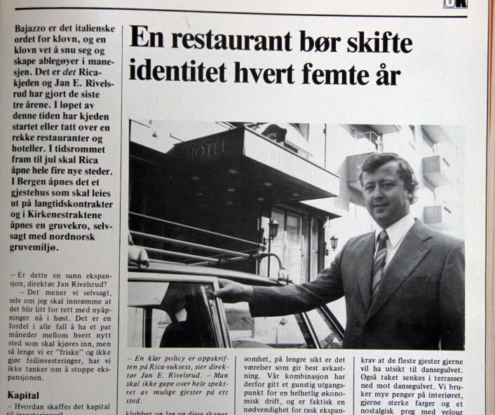 Faksimile fra Storkjøkken/Horeca i 1978. Faksimile fra Storkjøkken/Horeca i 1978.