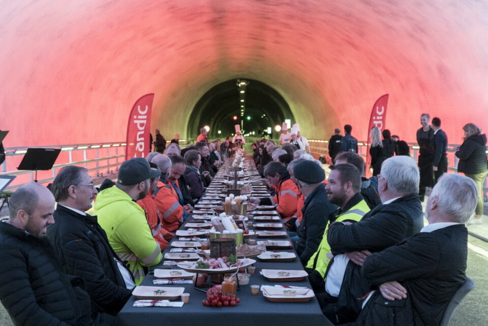 Scandics prisbelønnede frokost ble serverte nederst i Ryfast-tunnelen. (Foto: Scandic Hotels)