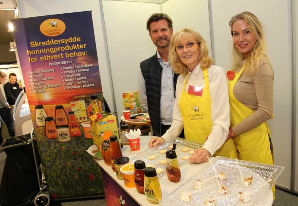 Jon Bugge (fra venstre), Turid Ekstrøm og Sabine Hannevig hos Pehan Produkter. (Foto: Morten Holt)
