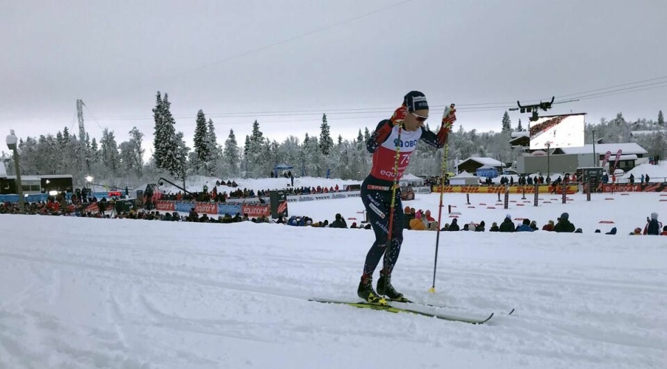 Didrik Tønseth i aksjon i skiløypa på Beitostølen i helga. (Foto: Morten Holt)