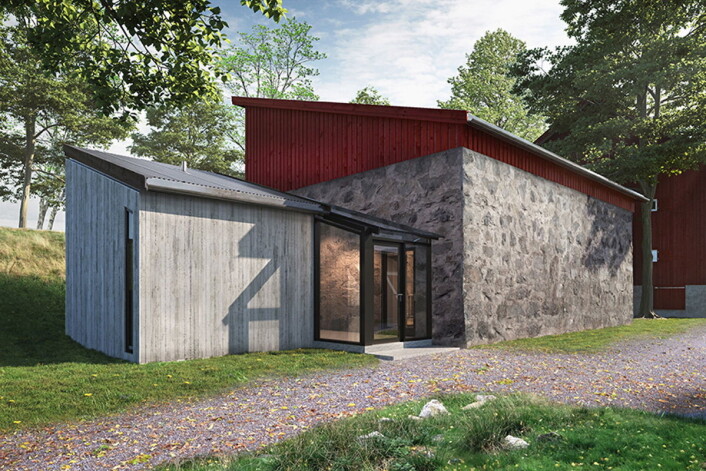  Inngangspartiet i Ishuset. (Illustrasjon: Boen Gård) Inngangspartiet i Ishuset. (Illustrasjon: Boen Gård)