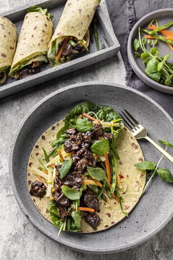 Reinwok i tortilla. (Foto: Stian Broch) Reinwok i tortilla. (Foto: Stian Broch)