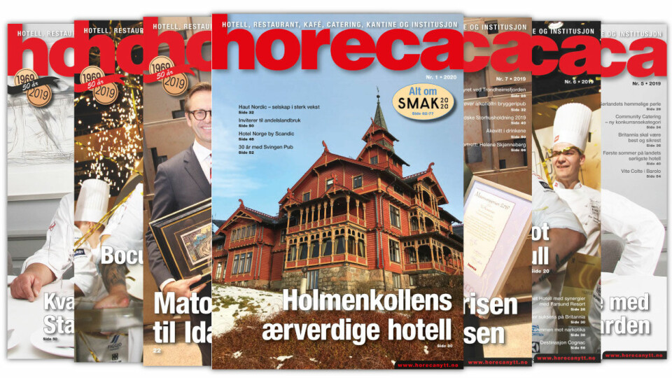 Forsiden på Horecas første utgave i 2020. (Foto: Morten Holt/layout: Tove Sissel Larsgård)