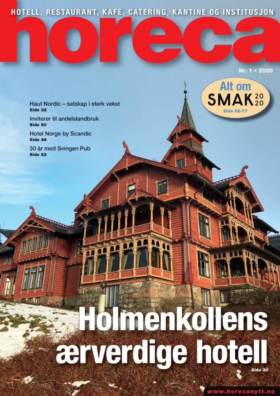 Forsiden på Horecas første utgave i 2020. (Foto: Morten Holt/layout: Tove Sissel Larsgård)
