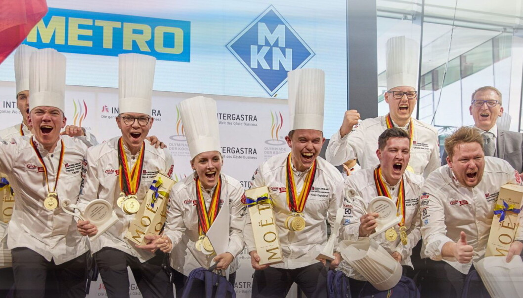 Det norske kokkelandslaget vant gull i OL i Stuttgart i februar. (Foto: IKA Culinary Olympics) Det norske kokkelandslaget vant gull i OL i Stuttgart i februar. (Foto: IKA Culinary Olympics)