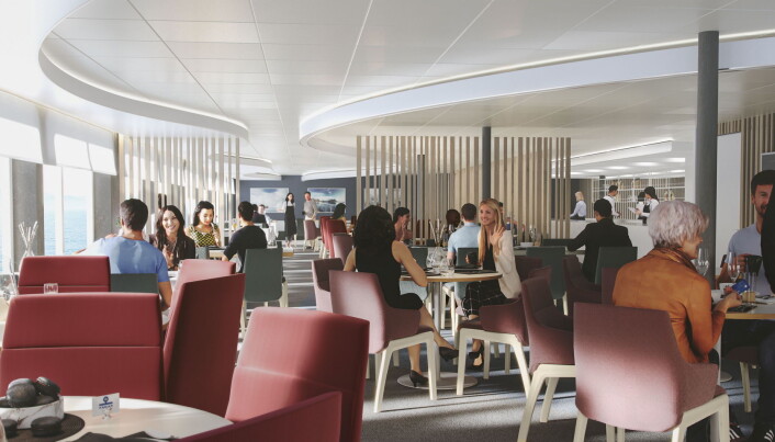 Slik blir hovedrestauranten på Havila Kystruten. (Foto: Havila Kystruten) Slik blir hovedrestauranten på Havila Kystruten. (Foto: Havila Kystruten)