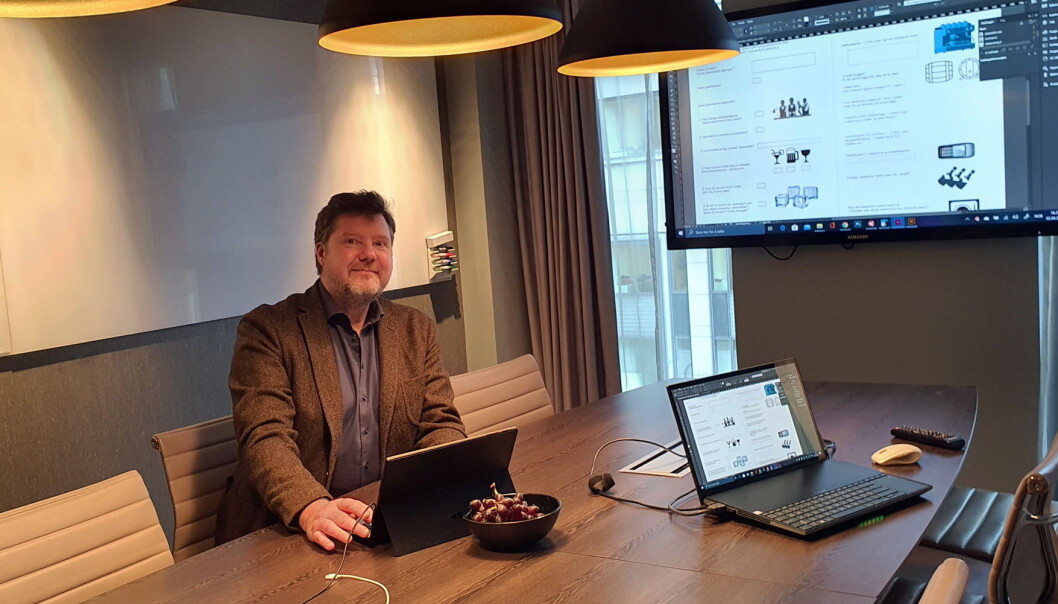 Morten Hovde Larsen på sitt kontor på Clarion Hotel The Hub. (Foto: Privat) Morten Hovde Larsen på sitt kontor på Clarion Hotel The Hub. (Foto: Privat)