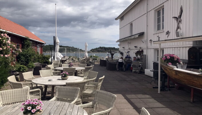 Fra uteserveringen på Risør Hotel. (Foto: Morten Holt) Fra uteserveringen på Risør Hotel. (Foto: Morten Holt)