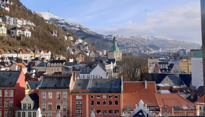Utsikten fra hotellet i Bergen. Utsikten fra hotellet i Bergen.
