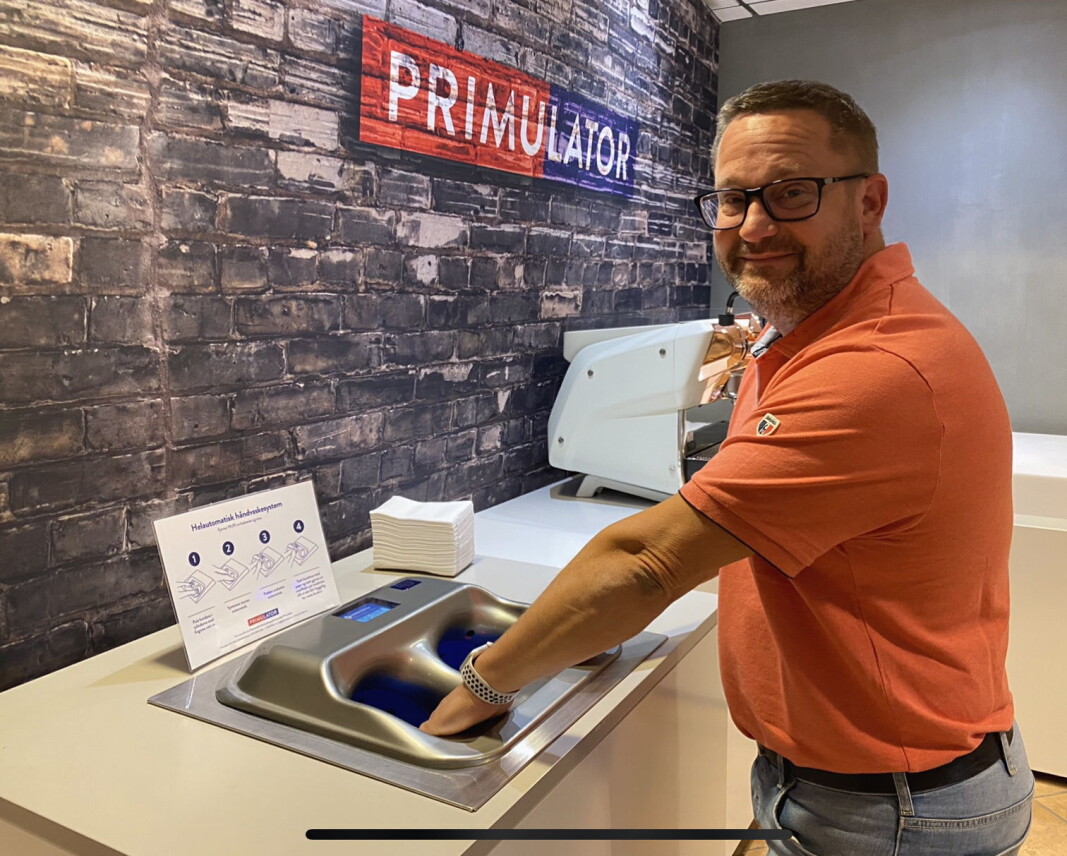Primulator lanserer en helautomatisk håndvaskeautomat i Norge. (Foto: Primulator) Primulator lanserer en helautomatisk håndvaskeautomat i Norge. (Foto: Primulator)