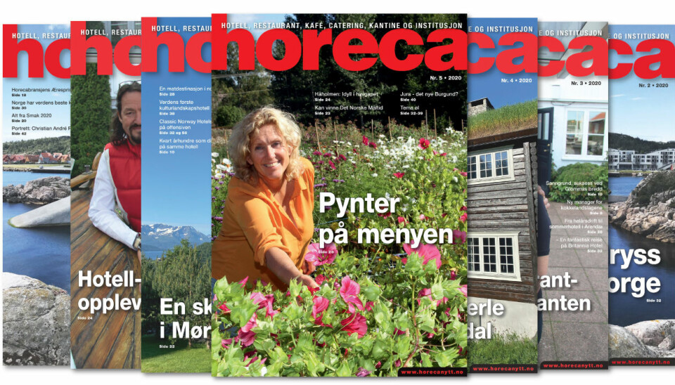 Forsiden på Horecas femteutgave i 2020. (Foto: Heidi Fjelland/layout: Tove Sissel Larsgård)