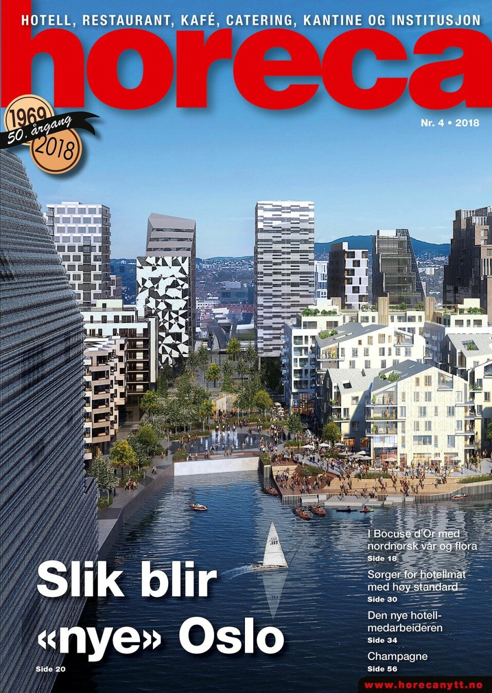 Forsiden på Horeca nummer 4 2018. (Illustrasjon: Via Nova/Oslo S Utvikling/layout: Tove Sissel Larsgård)