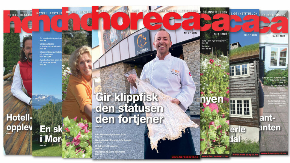 Forsiden på Horecas sjette utgave i 2020. (Foto: Morten Holt/layout: Tove Sissel Larsgård)