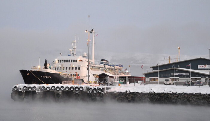 MS Lofoten i Kirkenes. (Foto: Eivind Lande/Hurtigruten) MS Lofoten i Kirkenes. (Foto: Eivind Lande/Hurtigruten)