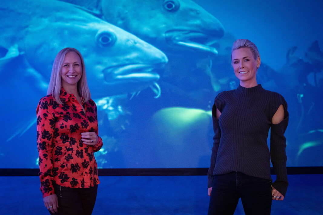 Administrerende direktør i Norges sjømatråd, Renate Larsen (til venstre), og EATs grunnlegger og arbeidende styreleder Gunhild Stordalen. (Foto: Norges sjømatråd) Administrerende direktør i Norges sjømatråd, Renate Larsen (til venstre), og EATs grunnlegger og arbeidende styreleder Gunhild Stordalen. (Foto: Norges sjømatråd)