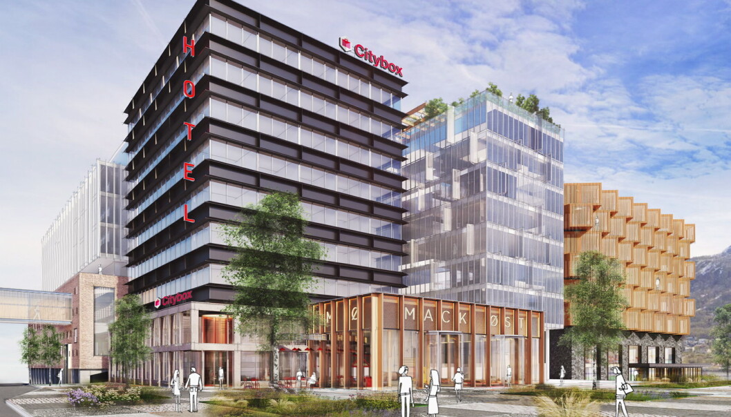 Selskapene Eiendomsspar og Mack vil bygge nytt hotell i Mack-kvartalet i Tromsø. Hotellet får navnet Citybox Tromsø. (Illustrasjon: Citybox Tromsø) Selskapene Eiendomsspar og Mack vil bygge nytt hotell i Mack-kvartalet i Tromsø. Hotellet får navnet Citybox Tromsø. (Illustrasjon: Citybox Tromsø)