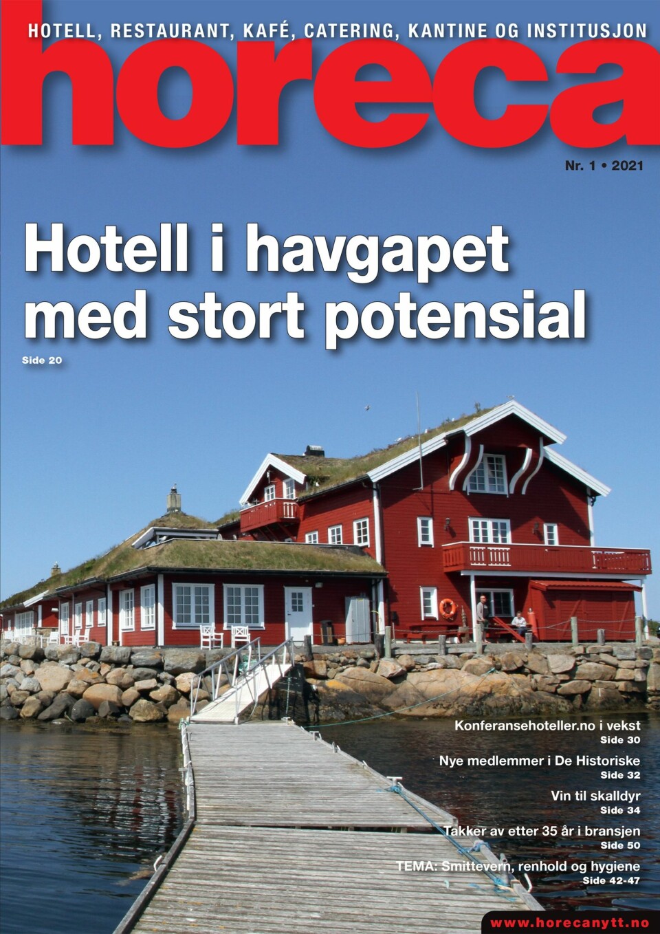 Forsiden på Horecas første utgave i 2021. (Foto: Morten Holt/layout: Tove Sissel Larsgård)